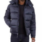 Men's Heavyweight Metallic Finish Hooded Puffer Jacket