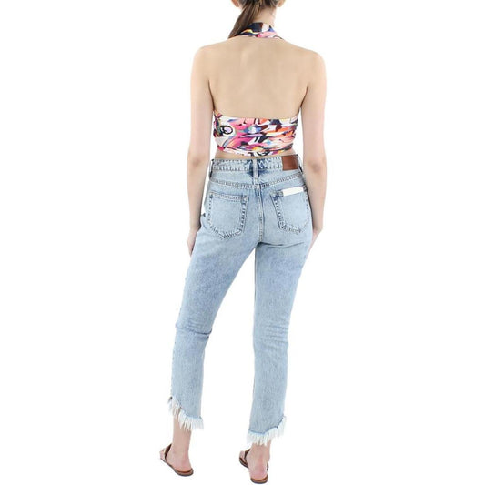 Womens Wrap Printed Halter Top