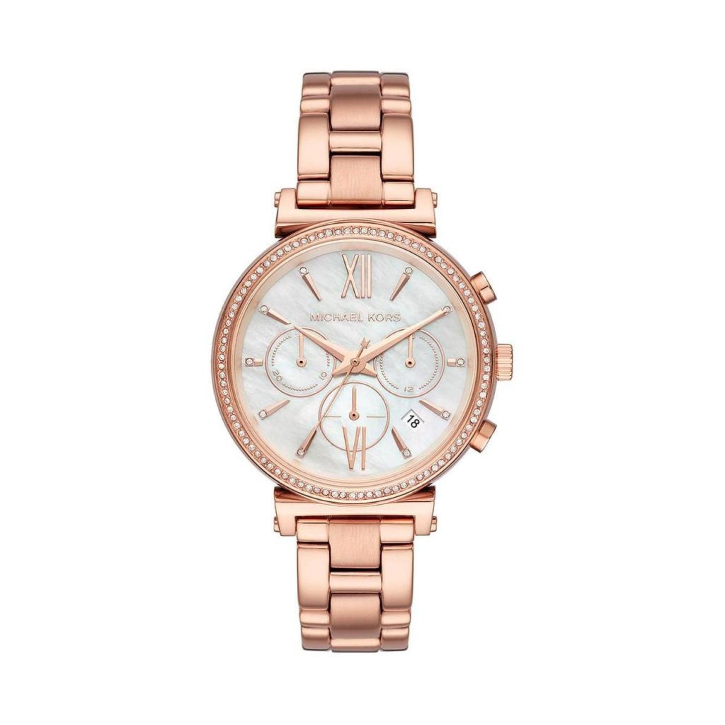 Michael Kors Sofie MK6576 Women's Rose Gold-Tone Chronograph 39mm Watch