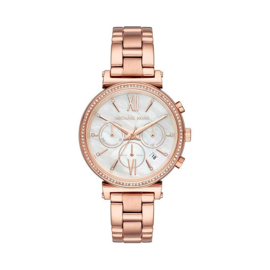 Michael Kors Sofie MK6576 Women's Rose Gold-Tone Chronograph 39mm Watch