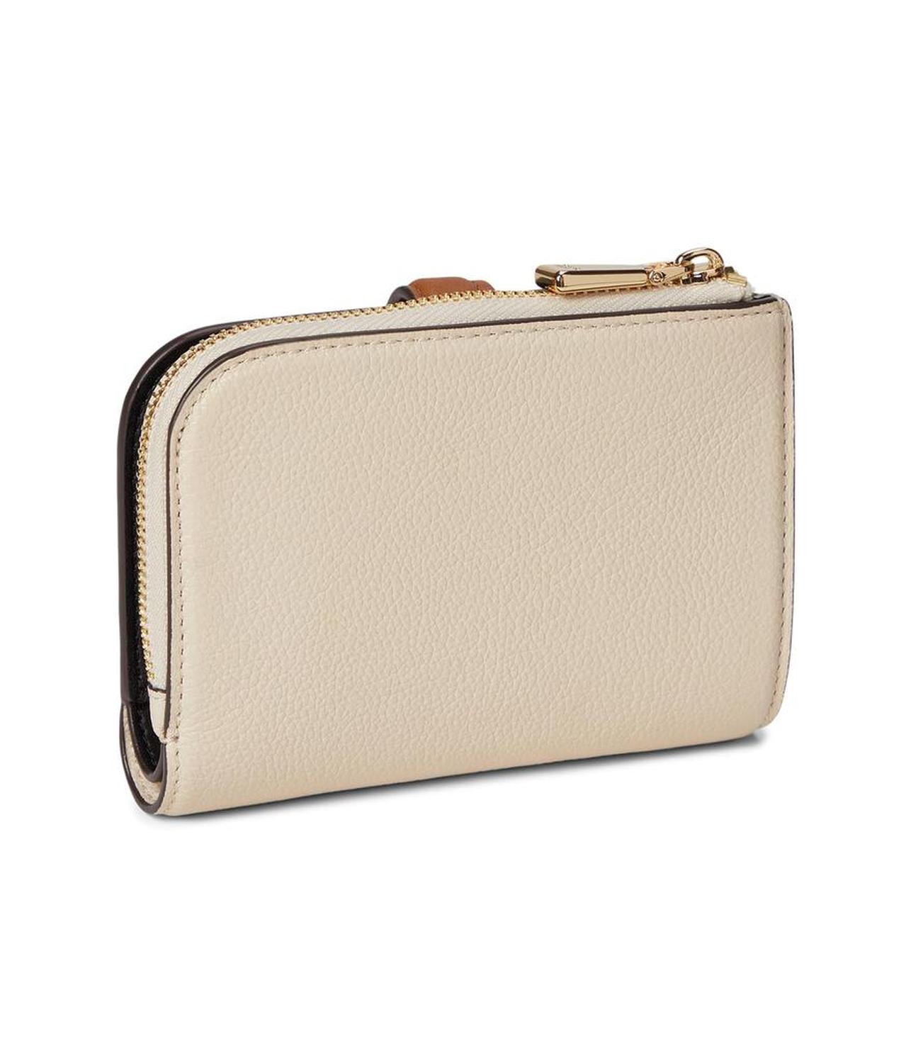 Tribeca Colorblocked Pebbled Leather Small Compact Wallet