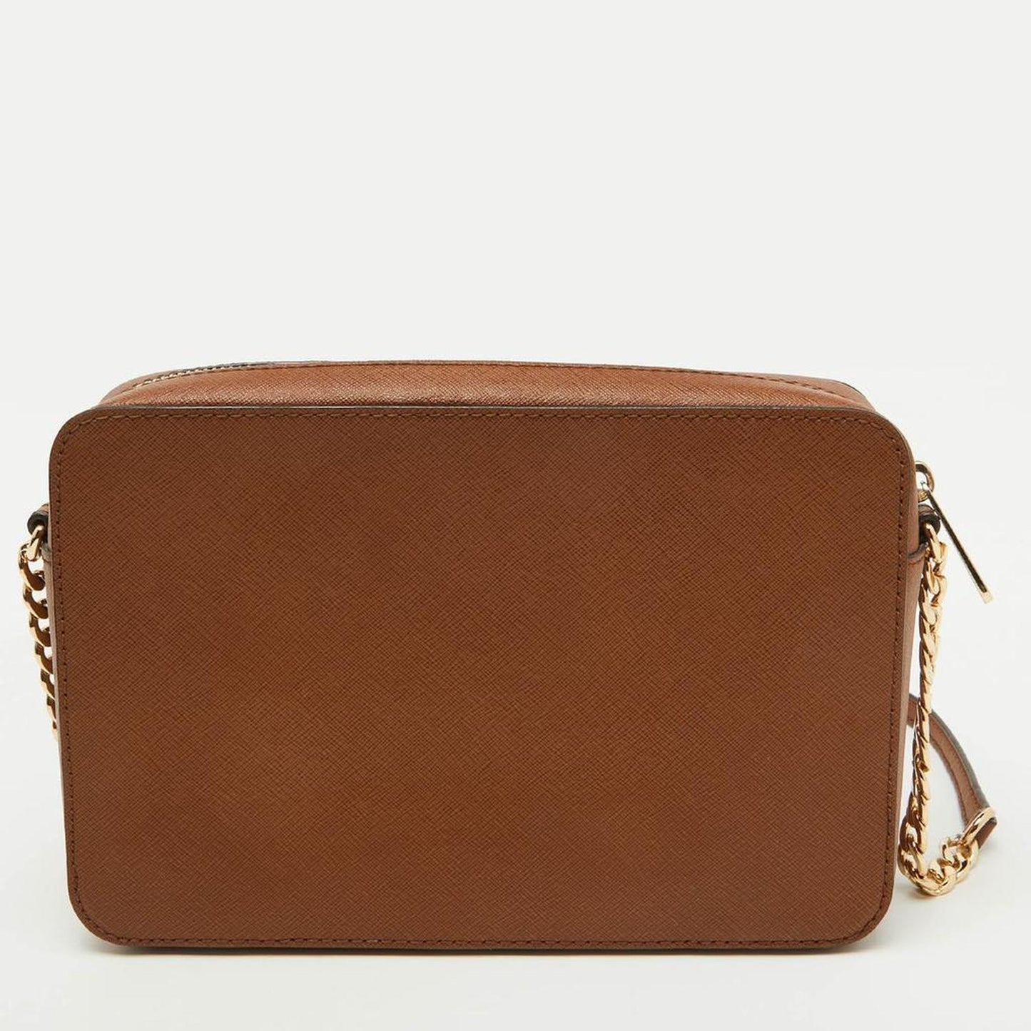 Brown Leather Jet Set Camera Crossbody Bag