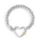 Two-Tone Signature Carabiner Heart Statement Bracelet