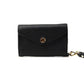 Michael Kors Womens Button Flap Saffiano Leather Wristlet Wallet Black