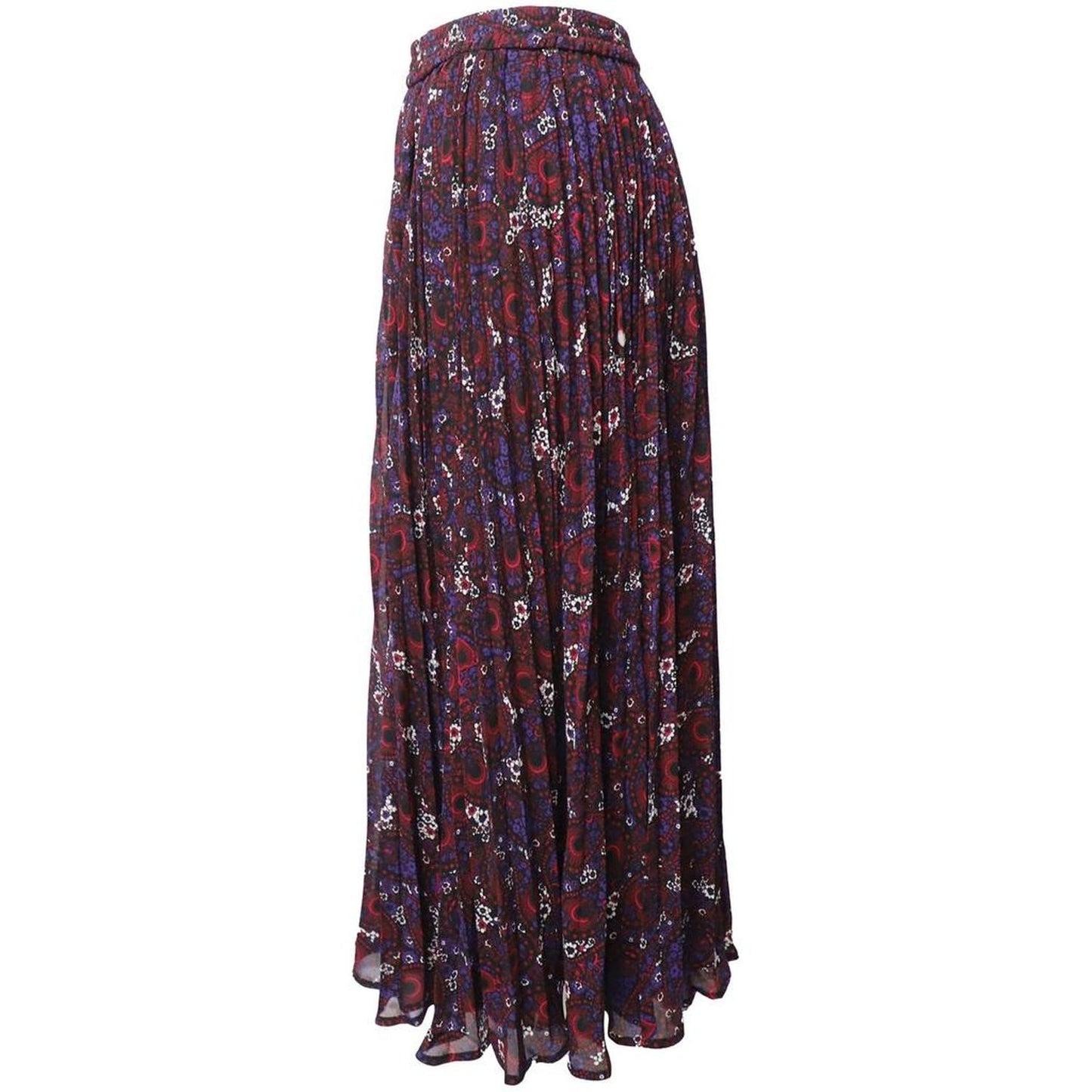 Michael Kors Pleated Floral-Print Maxi Skirt in Multicolor Polyester