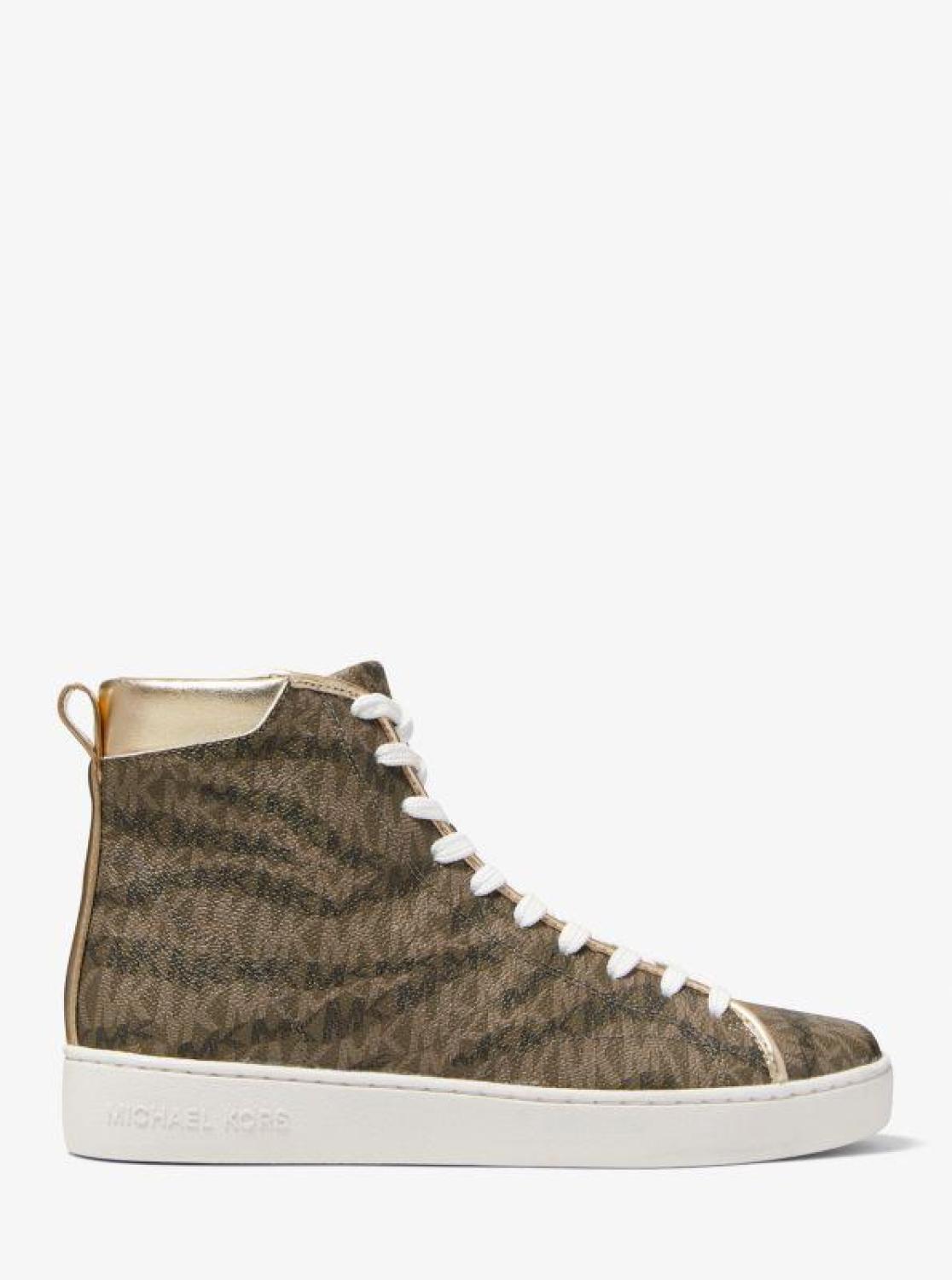 Edie Animal Print Logo High-Top Sneaker