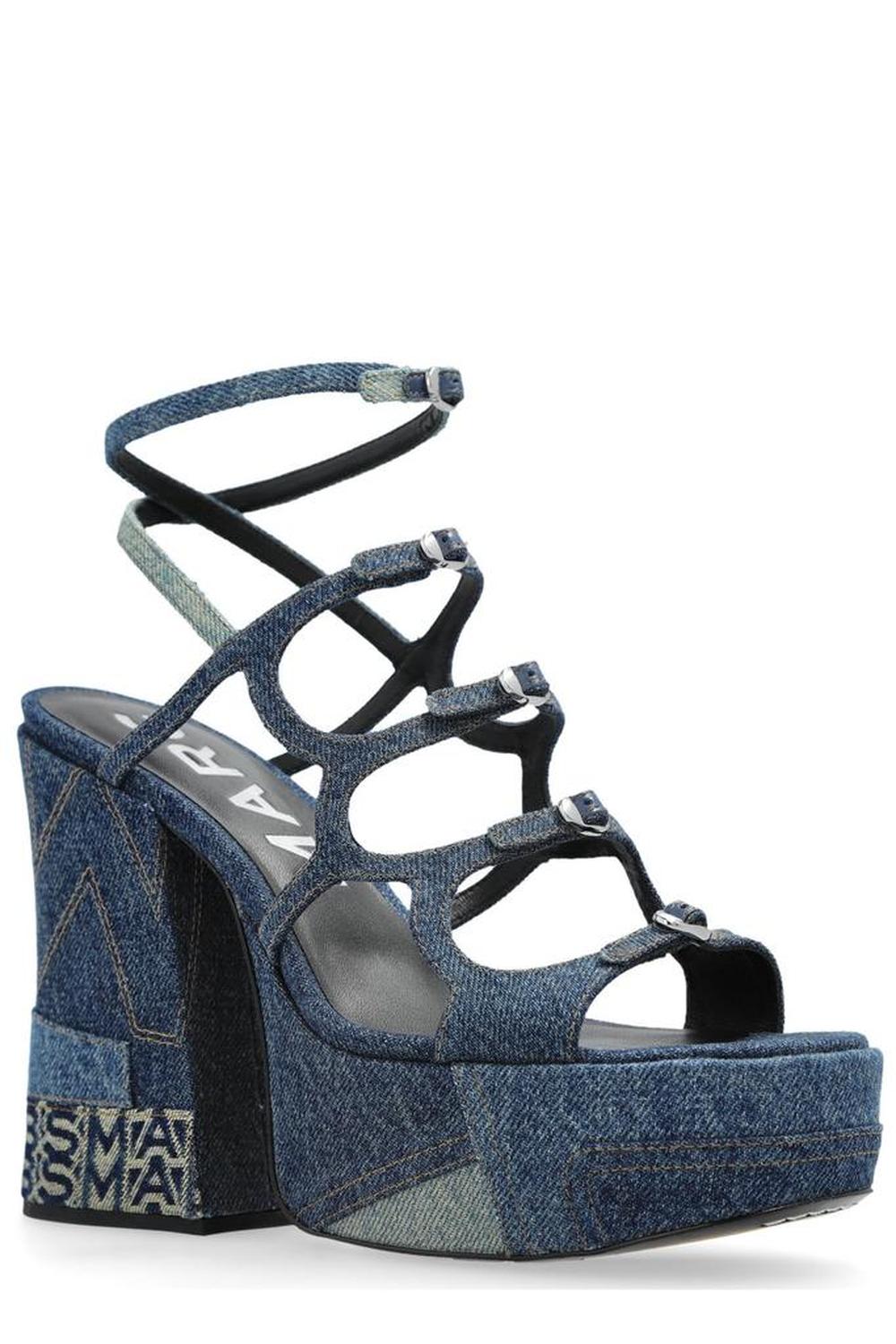 Marc Jacobs The Deconstructed Denim Kiki Platform Sandals