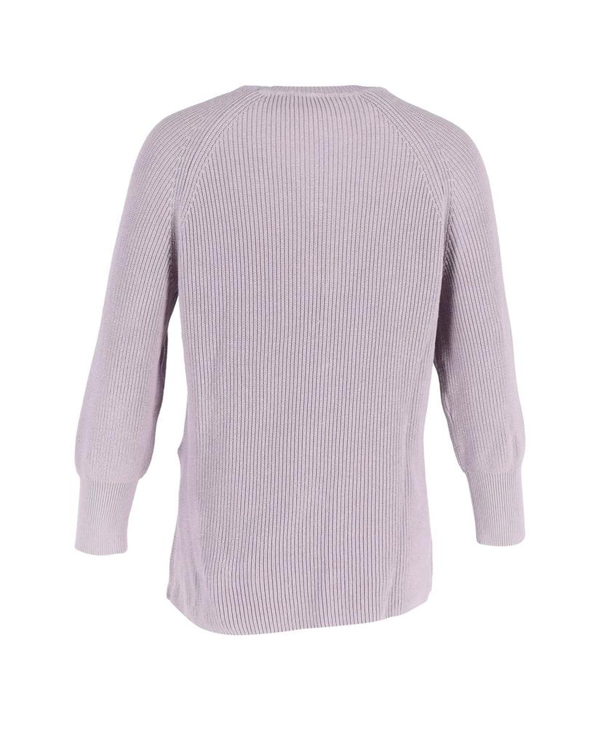 Max Mara Ribbed Crewneck Sweater in Lavender Cotton