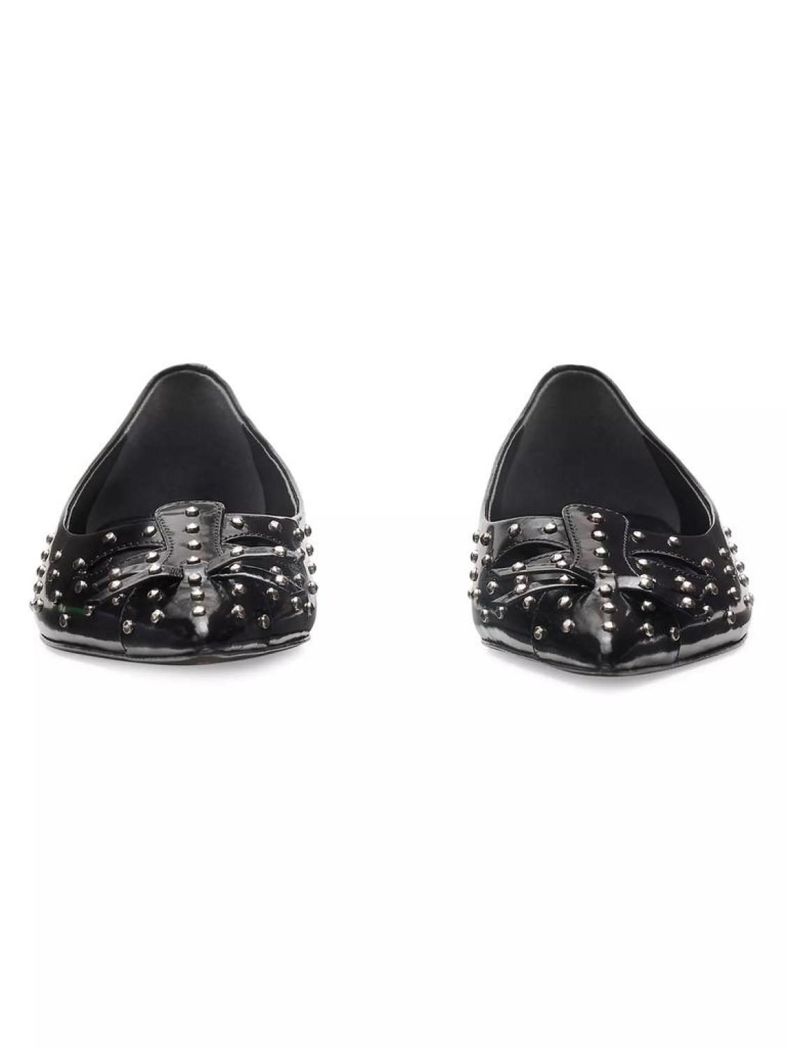 Kat Studded Leather Ballerina Flats