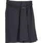 Max Mara A-line Wrap Skirt Style with Side Pleat in Black Wool