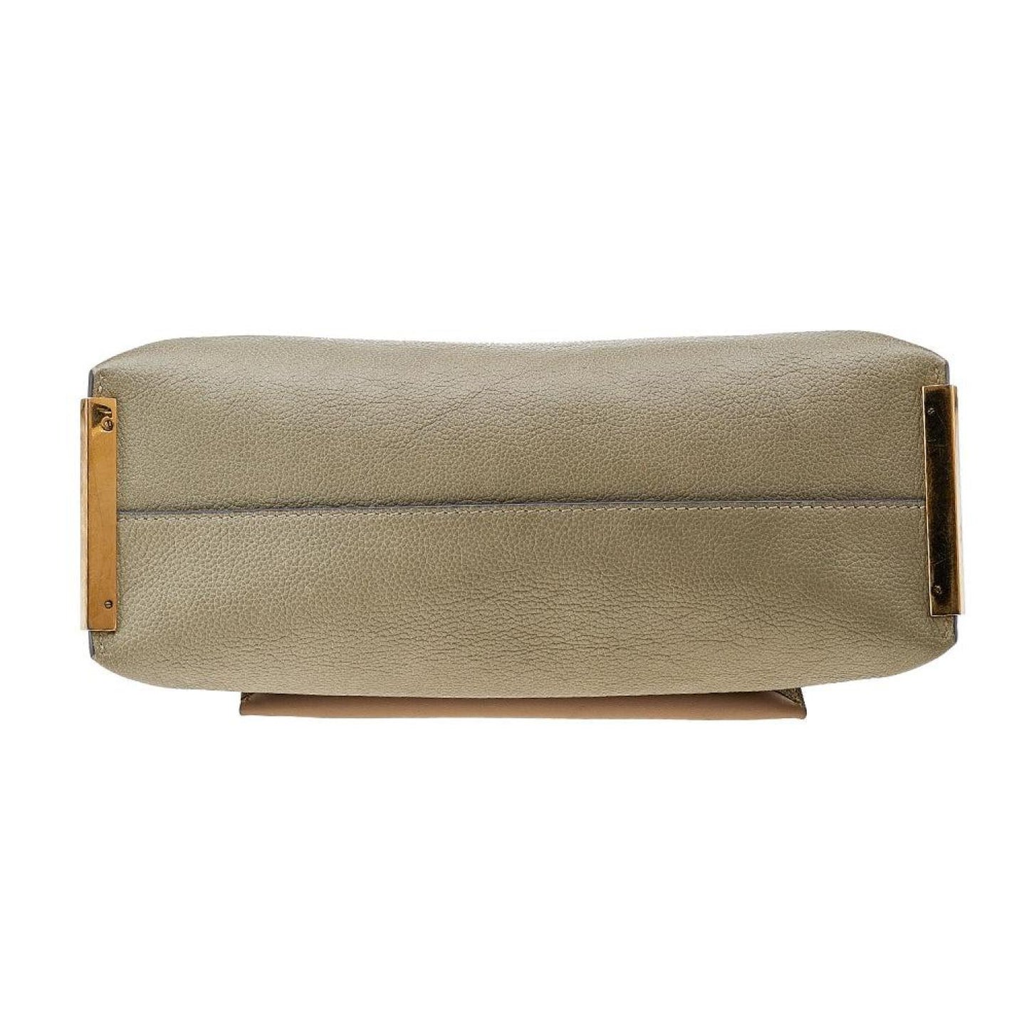 Chloe Green/beige Leather Medium Clare Shoulder Bag