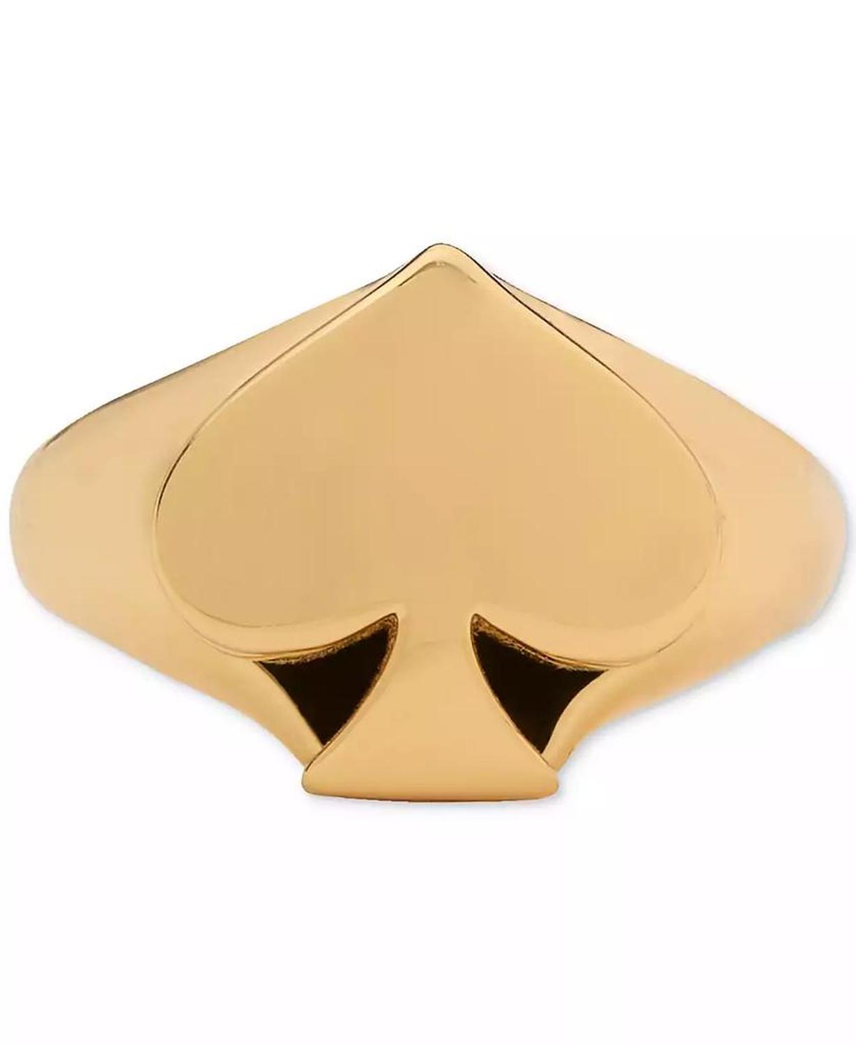 Gold-Tone Spade Signet Ring