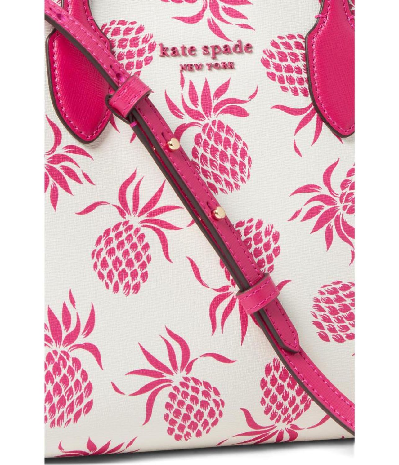 Bleecker Pineapple Printed Pvc Medium Crossbody Tote