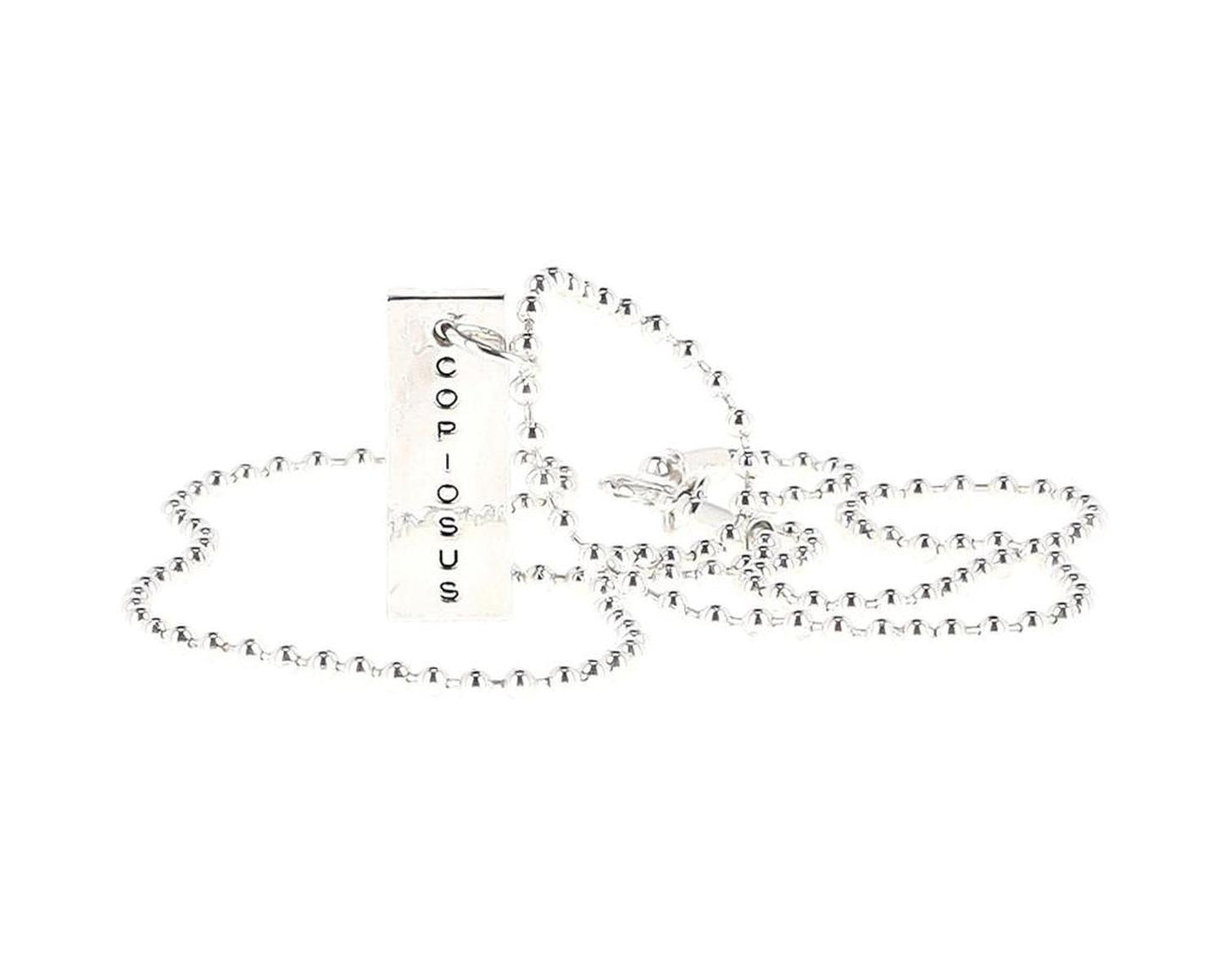 Marc by Marc Jacobs Copiosus Latin Phrase Necklace in Silver-plated Brass