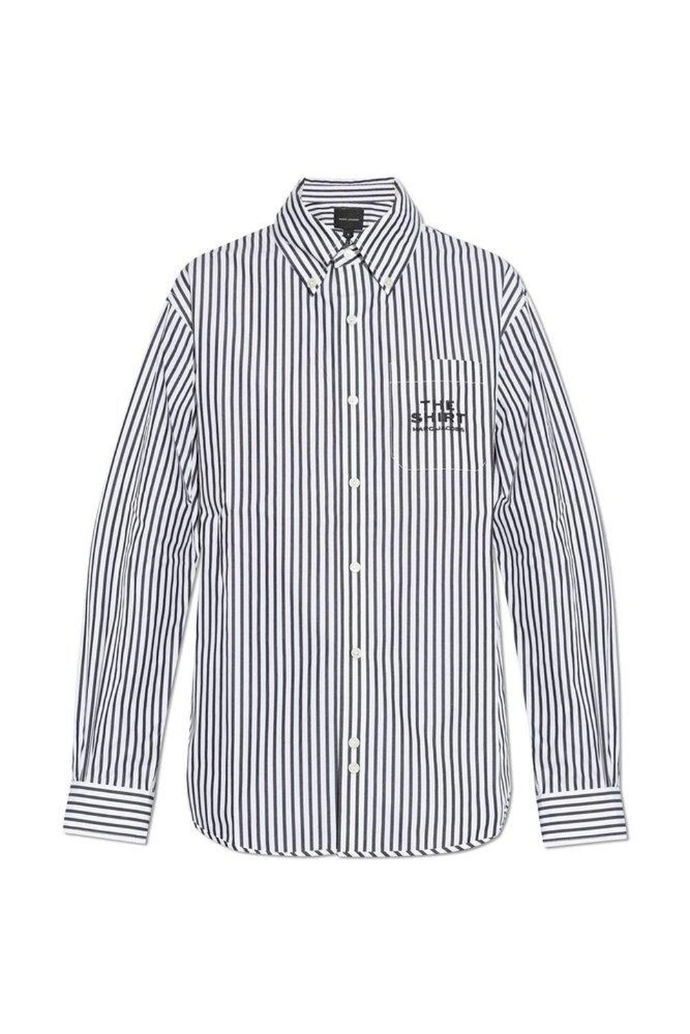 Marc Jacobs The Striped Logo Embroidered Shirt