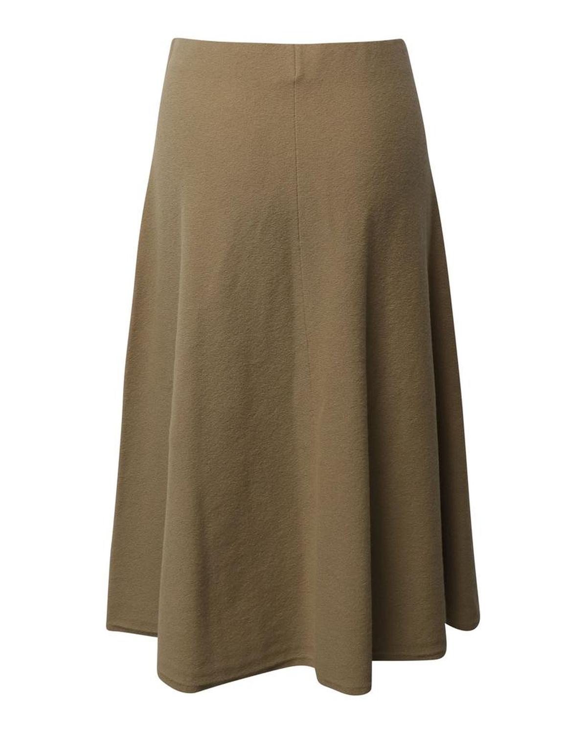 Max Mara Midi Skirt in Camel Lana Vergine