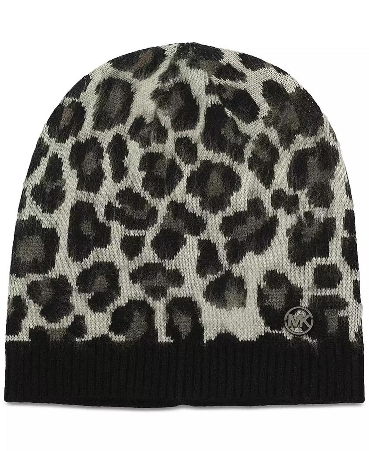 Women's Brushed Three Color Leopard Beanie