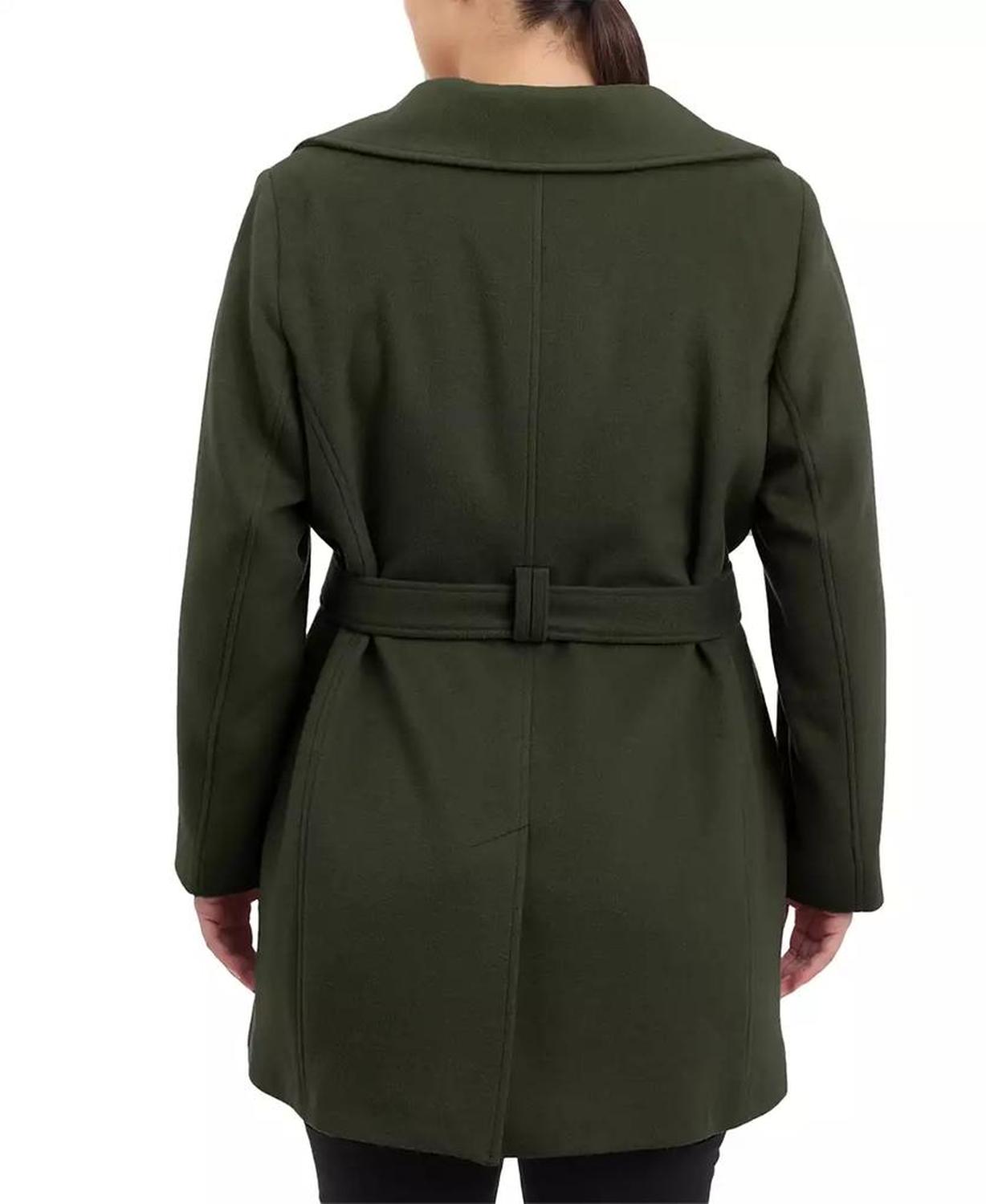 Plus Size Belted Zip-Front Coat, Created for Macy's