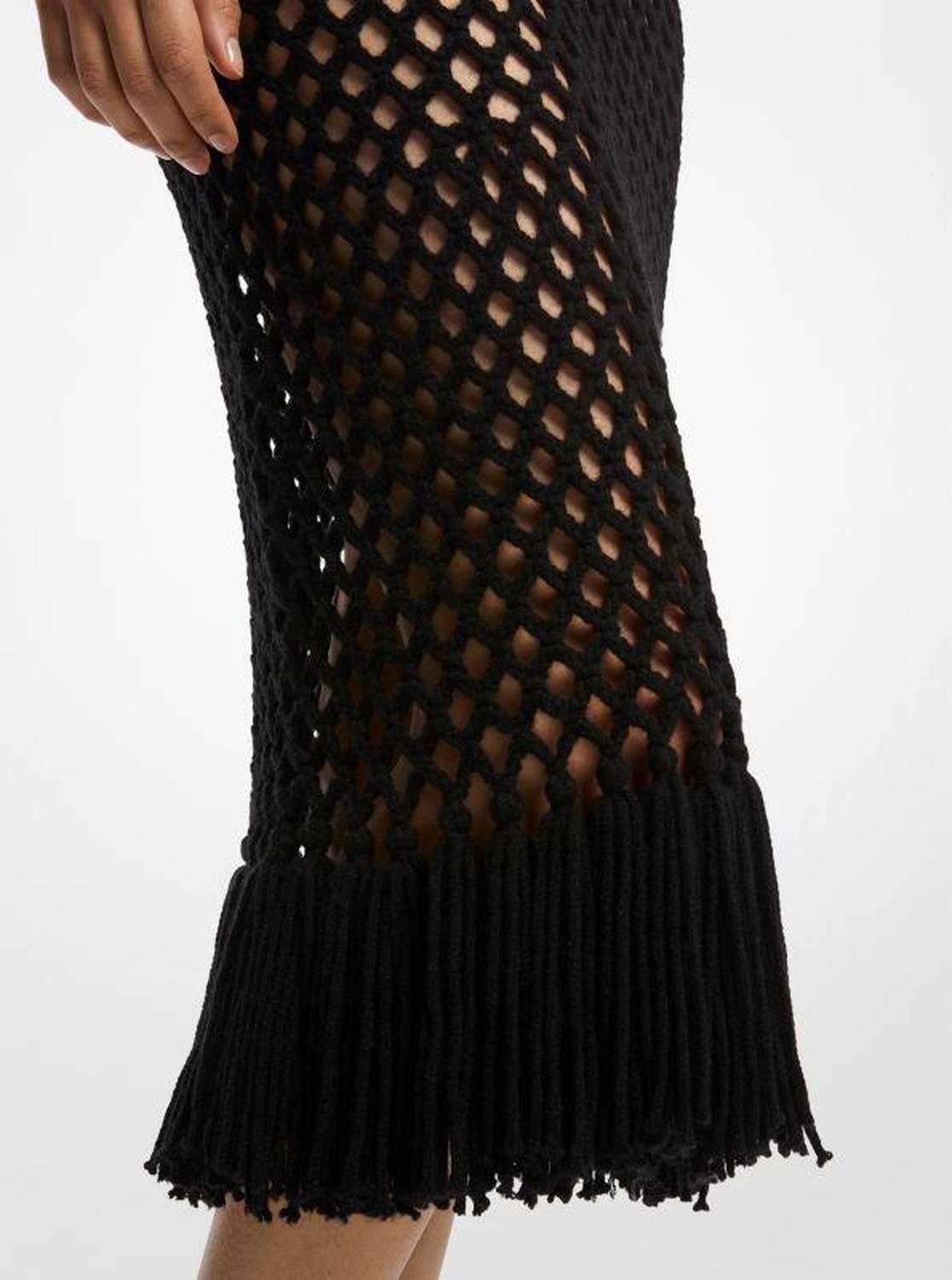 Hand-Crocheted Cashmere Fringed Skirt