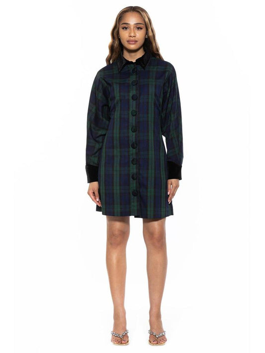 Velvette Plaid Dress