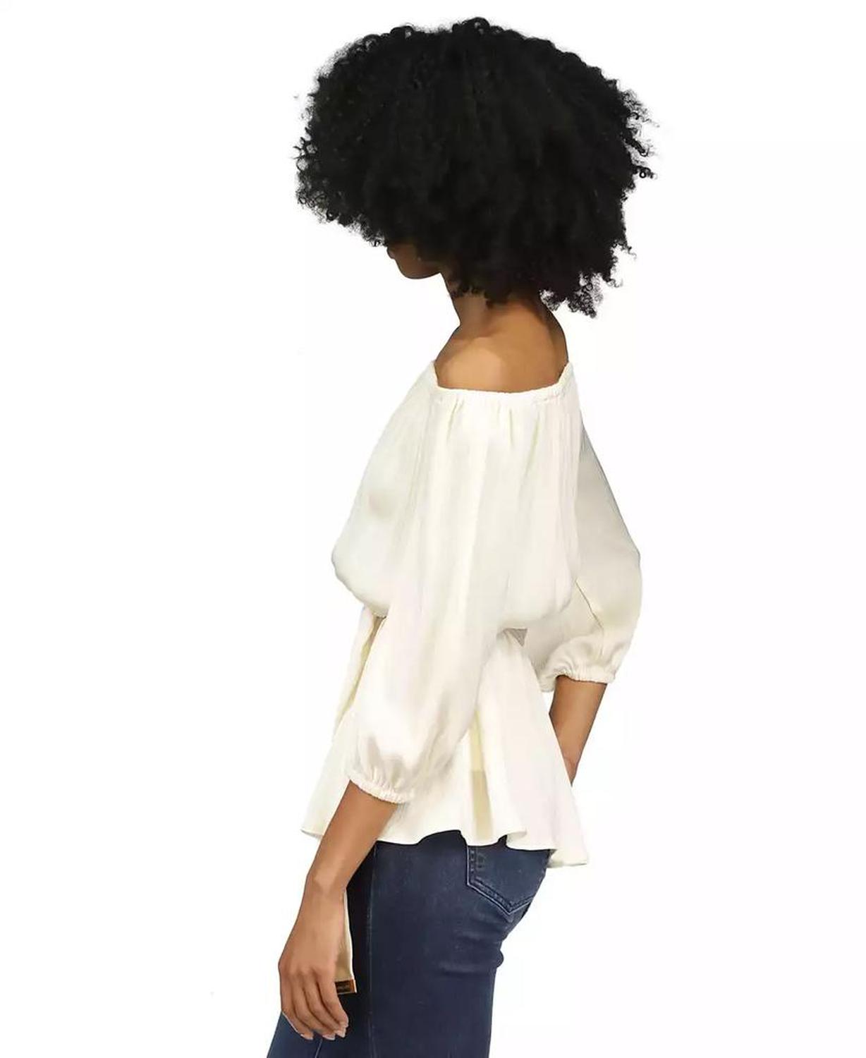 Women's Tie-Waist Off-The-Shoulder Top