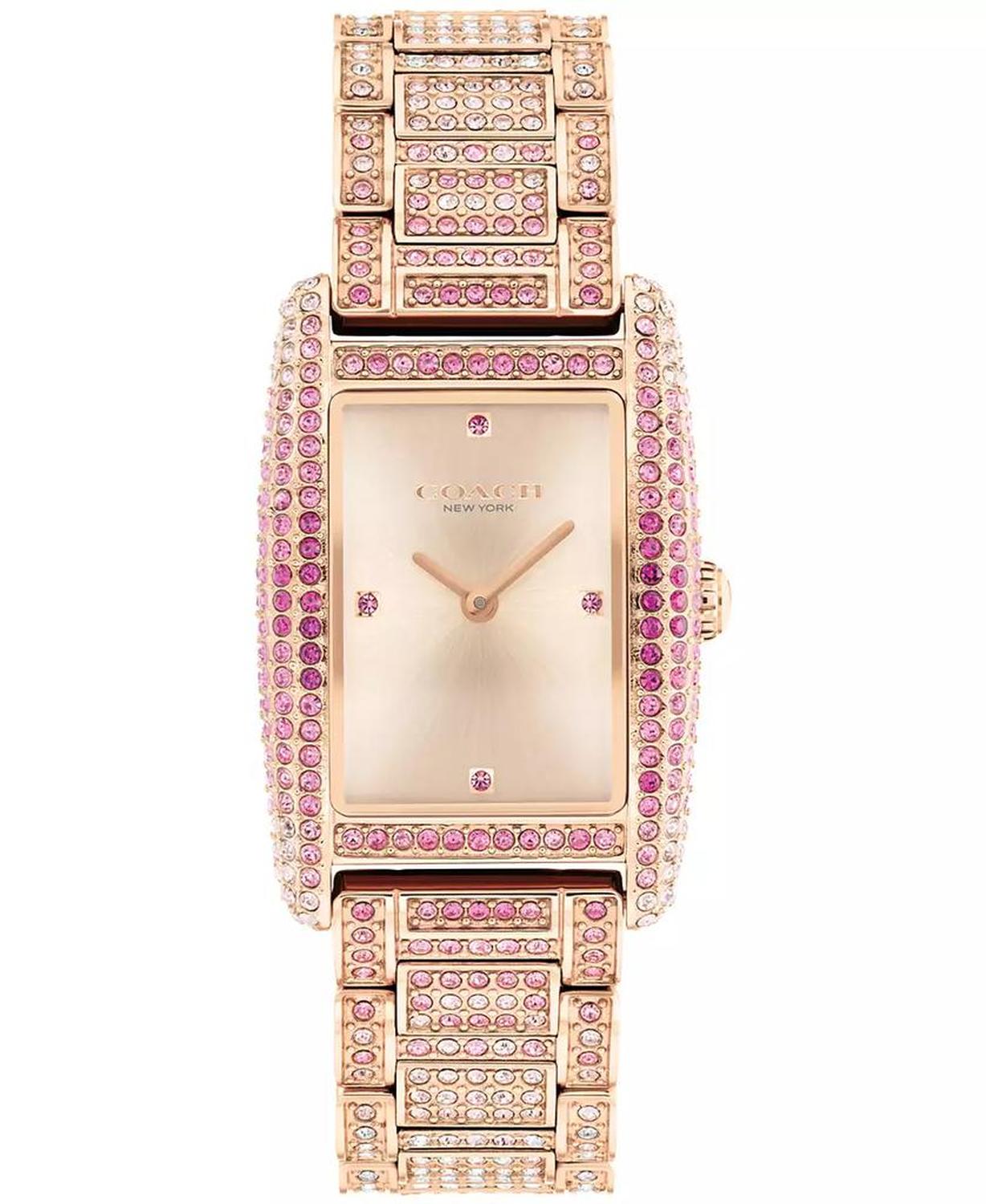 Women's Reese Carnation Gold Stainless Steel and Crystals Bracelet Watch 24.5mm