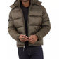 Men's Heavyweight Metallic Finish Hooded Puffer Jacket