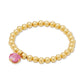 Gold-Tone Stone Charm Beaded Stretch Bracelet