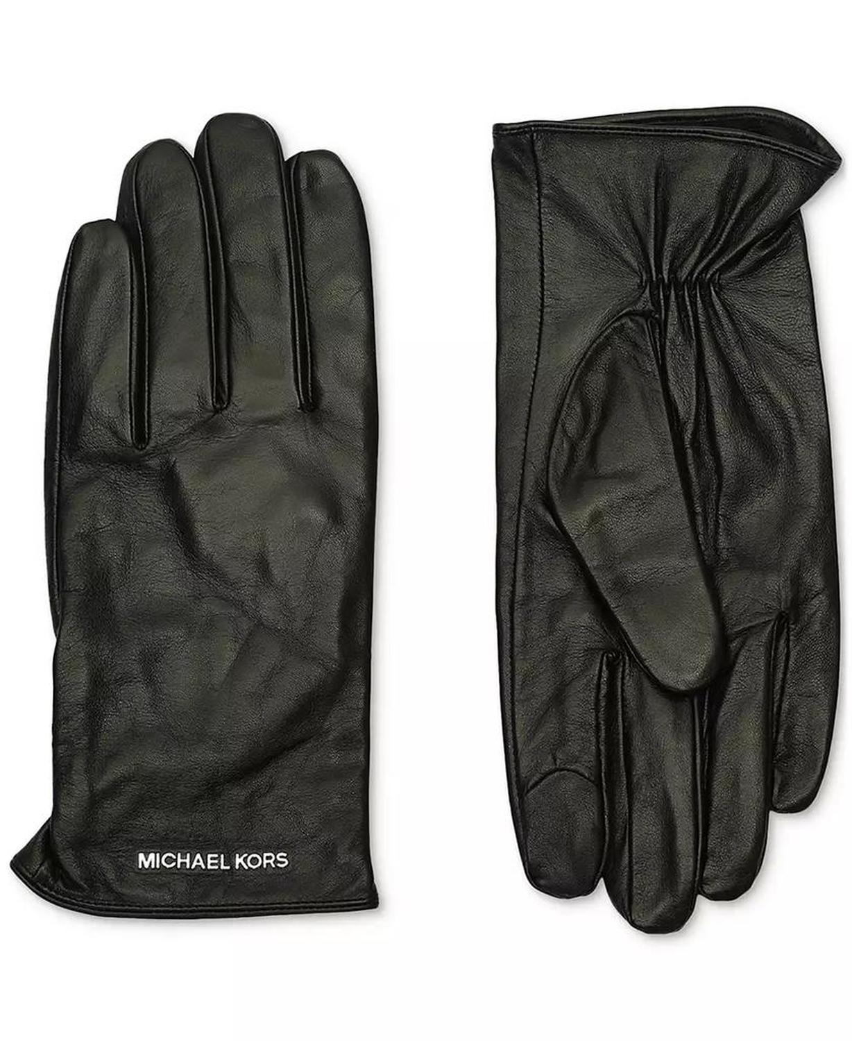 MICHAEL Women's Logo Detail Leather Tech Gloves