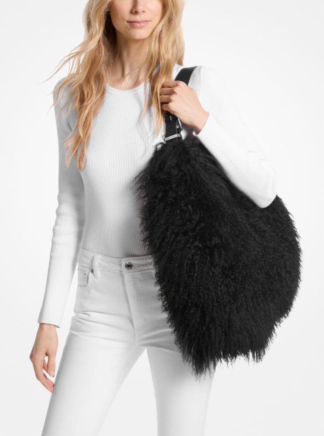 Nolita Large Shearling Leather Hobo Shoulder Bag