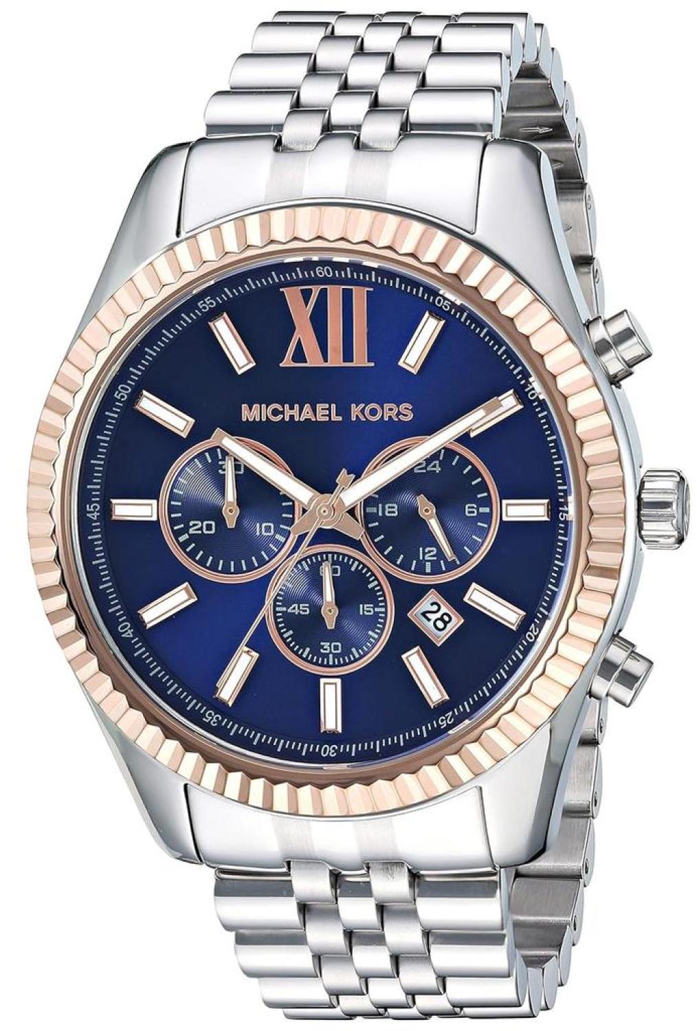 Michael Kors Lexington MK8689 Men's Silver-Tone Chronograph 42mm Watch