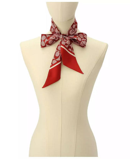 Women's Vintage Signature Print Silk Skinny Scarf