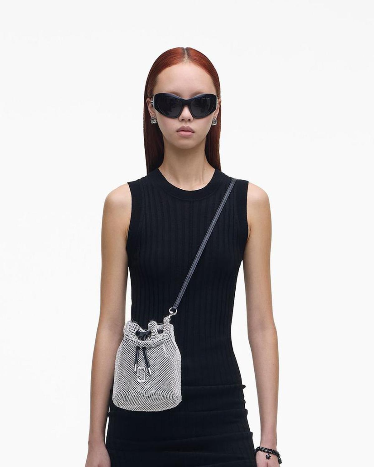 The Rhinestone Crossbody Bucket Bag