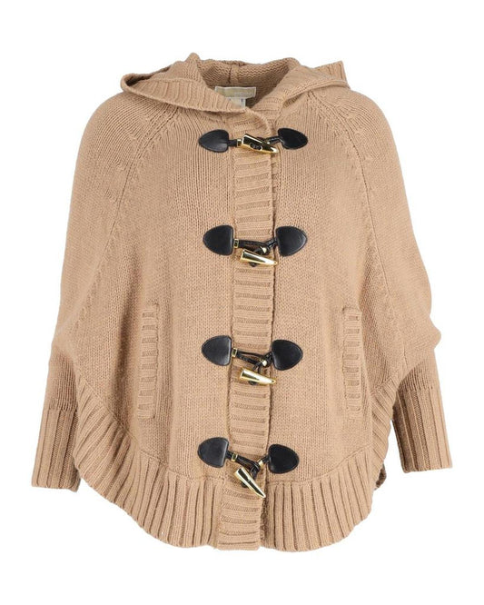 Michael Kors Toggle Poncho in Brown Nylon