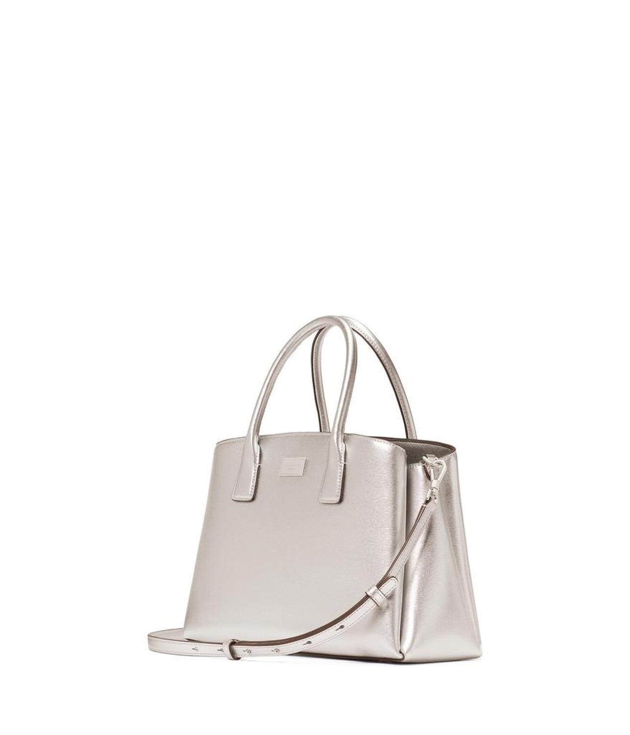 Serena Metallic Saffiano Leather Satchel