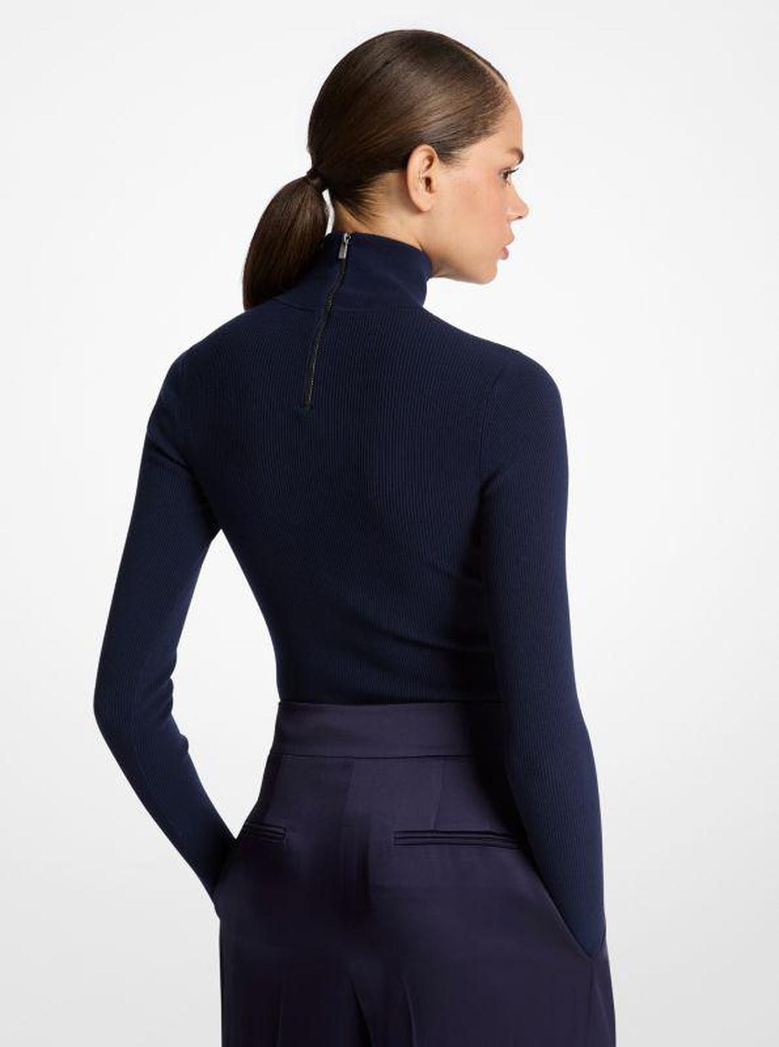 Stretch Viscose Turtleneck Bodysuit