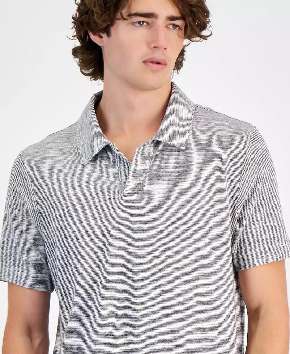 Men's Classic-Fit Textured Space-Dyed Polo Shirt