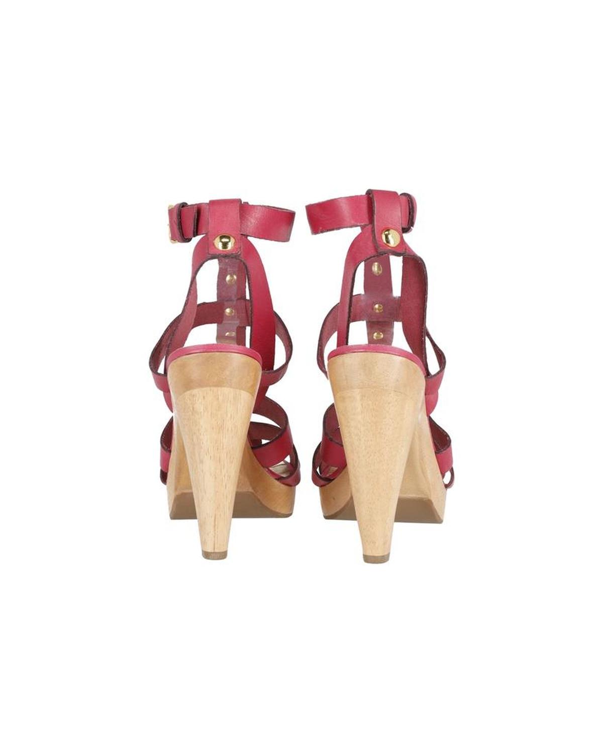 Michael Kors Platform Gladiator Sandals in Red Leather