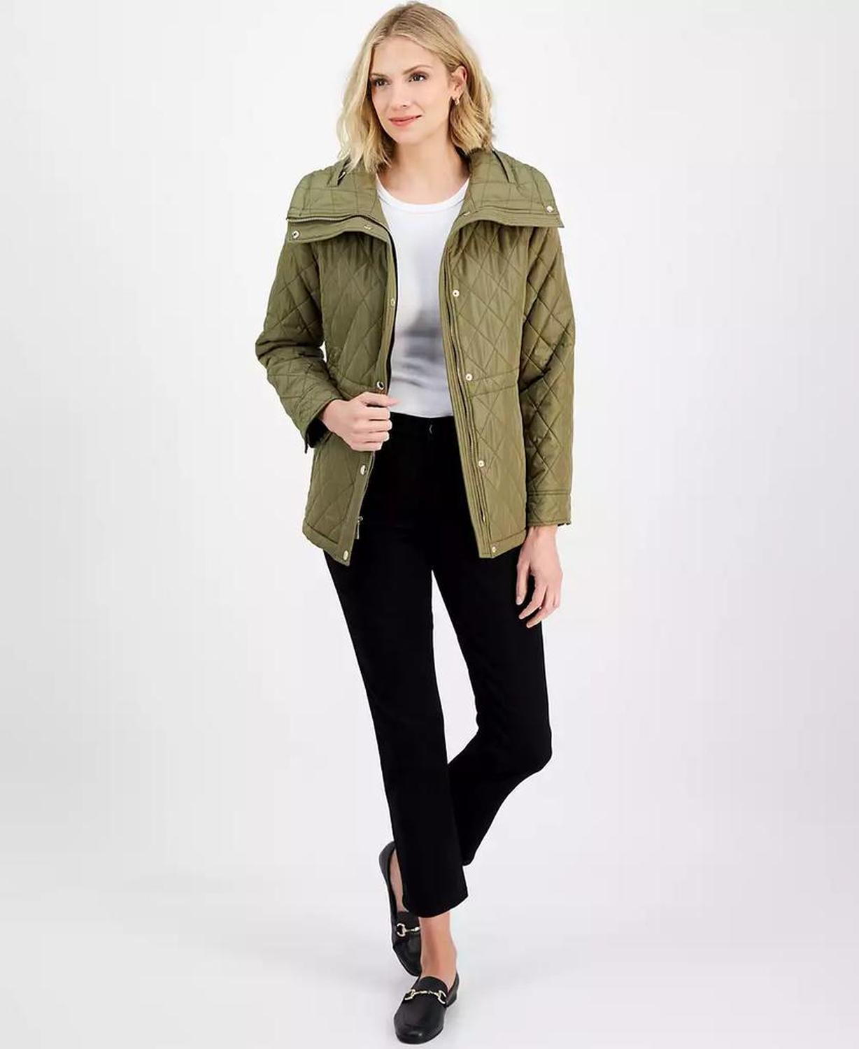 Women's Quilted Hooded Zip-Front Coat, Exclusively at Macy's