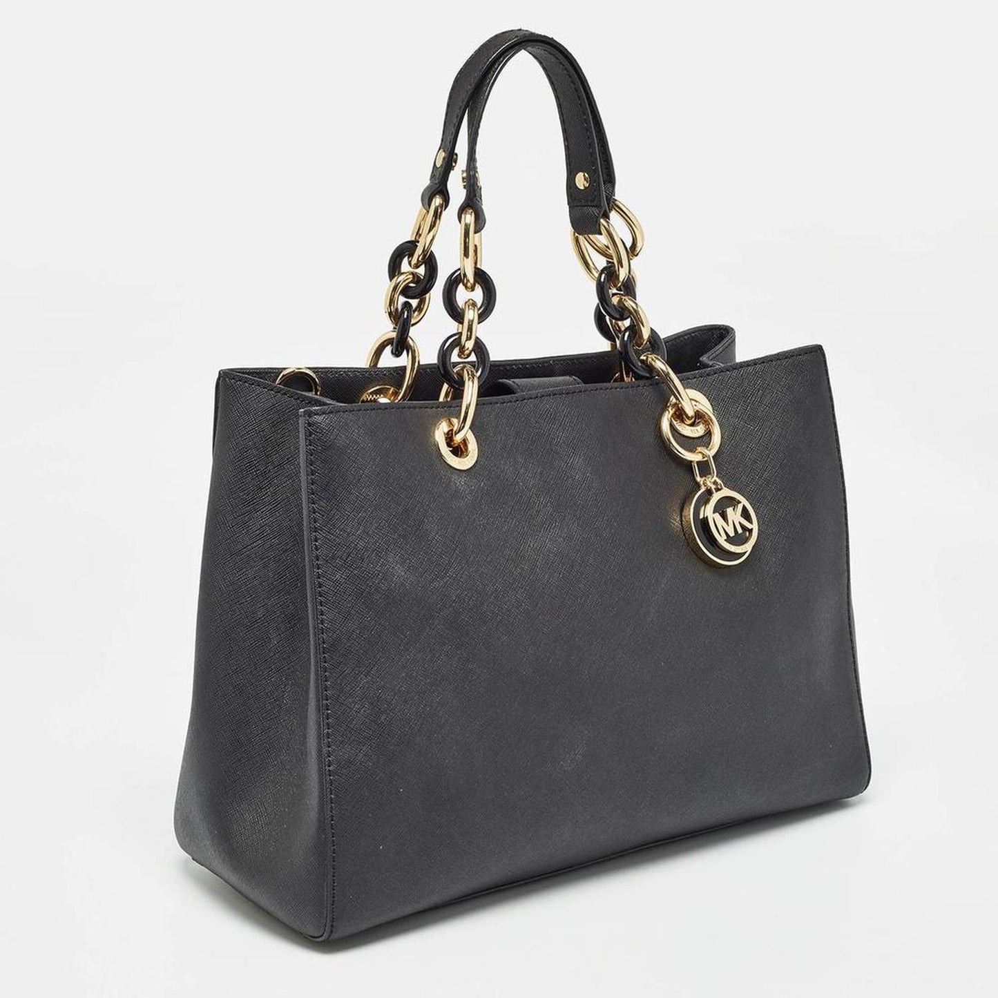 Michael Kors Black Leather Medium Cynthia Tote