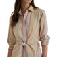 Striped Tie-Waist Broadcloth Shirtdress