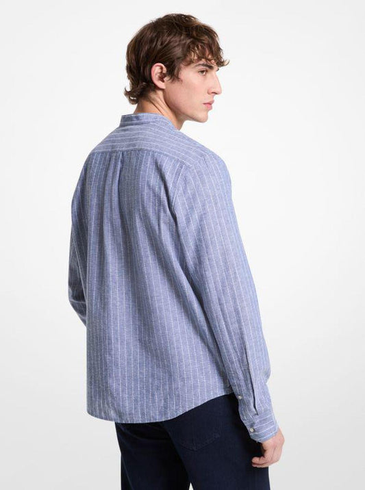 Linen and Cotton Blend Striped Shirt