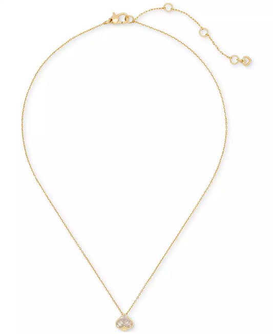 Gold-Tone Cubic Zirconia Spade Mini Pendant Necklace, 16"+ 3" extender