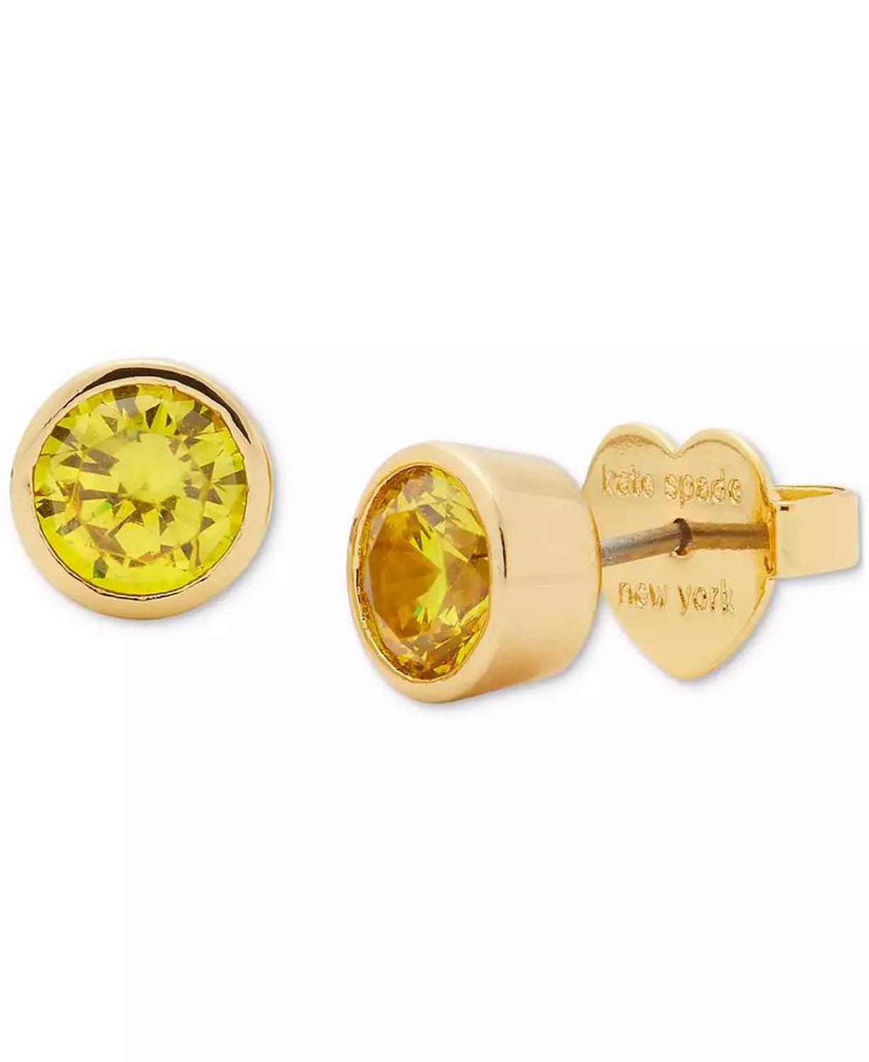 Gold-Tone Bubbly Bezel Stud Earrings