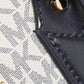 Navy Blue/white Signature Coated Canvas And Leather Large Eva Tote