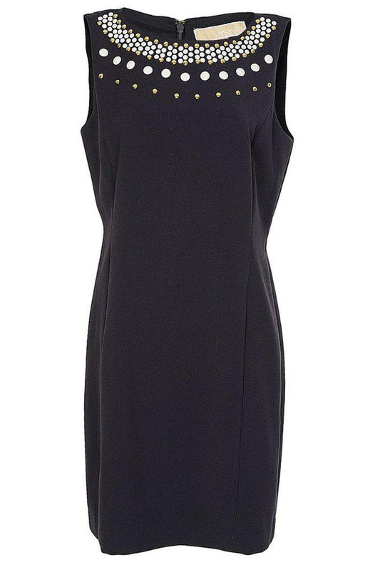 Michael Kors Boat Neck Embellished Sleeveless Dress