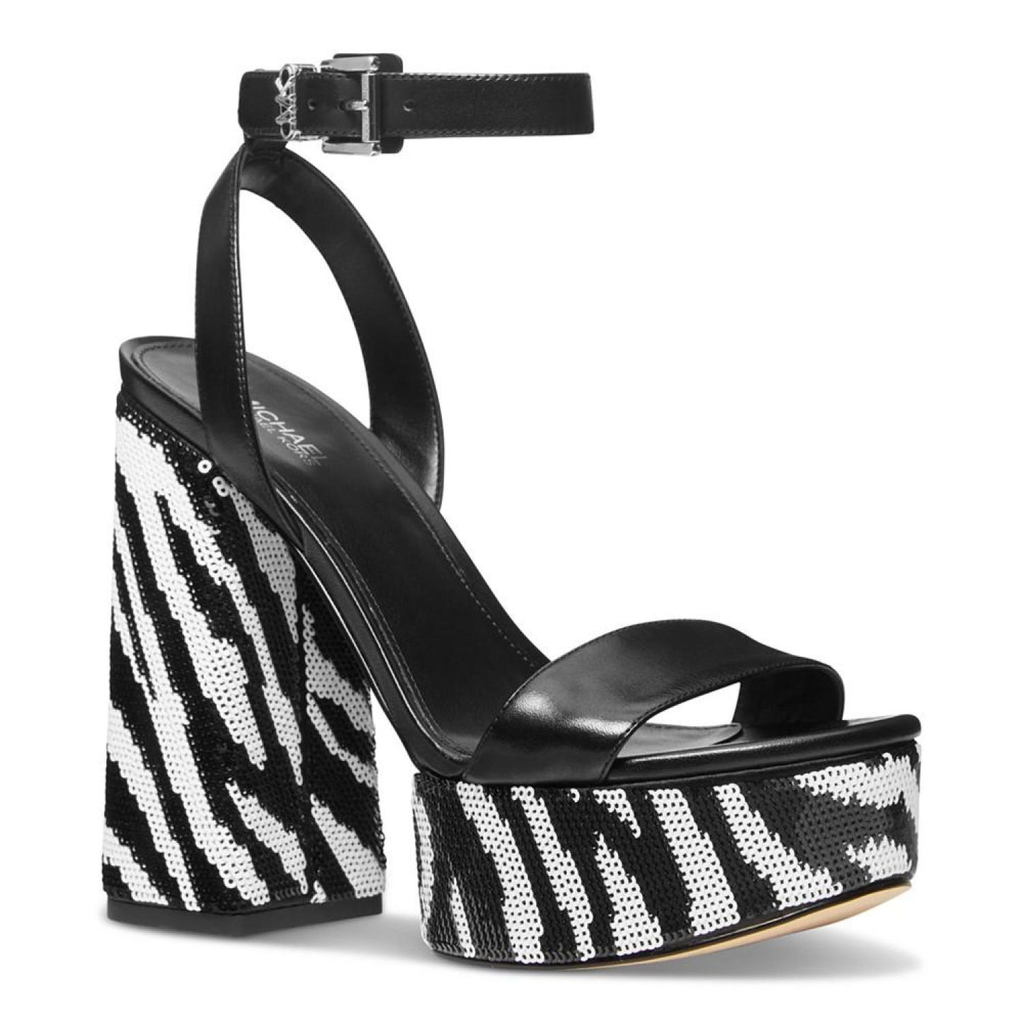 Women's Ashton Zebra Sequin High Heel Platform Sandals