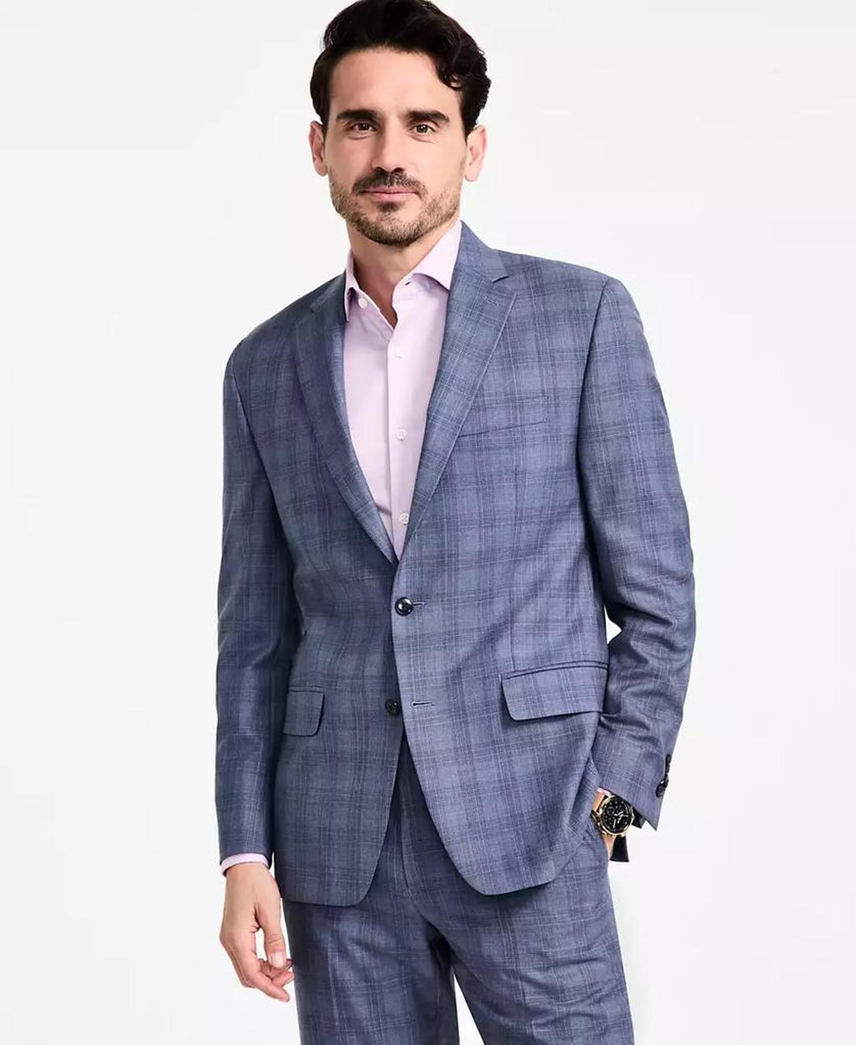 Men's Regular-Fit Wool Blend Suit Jacket