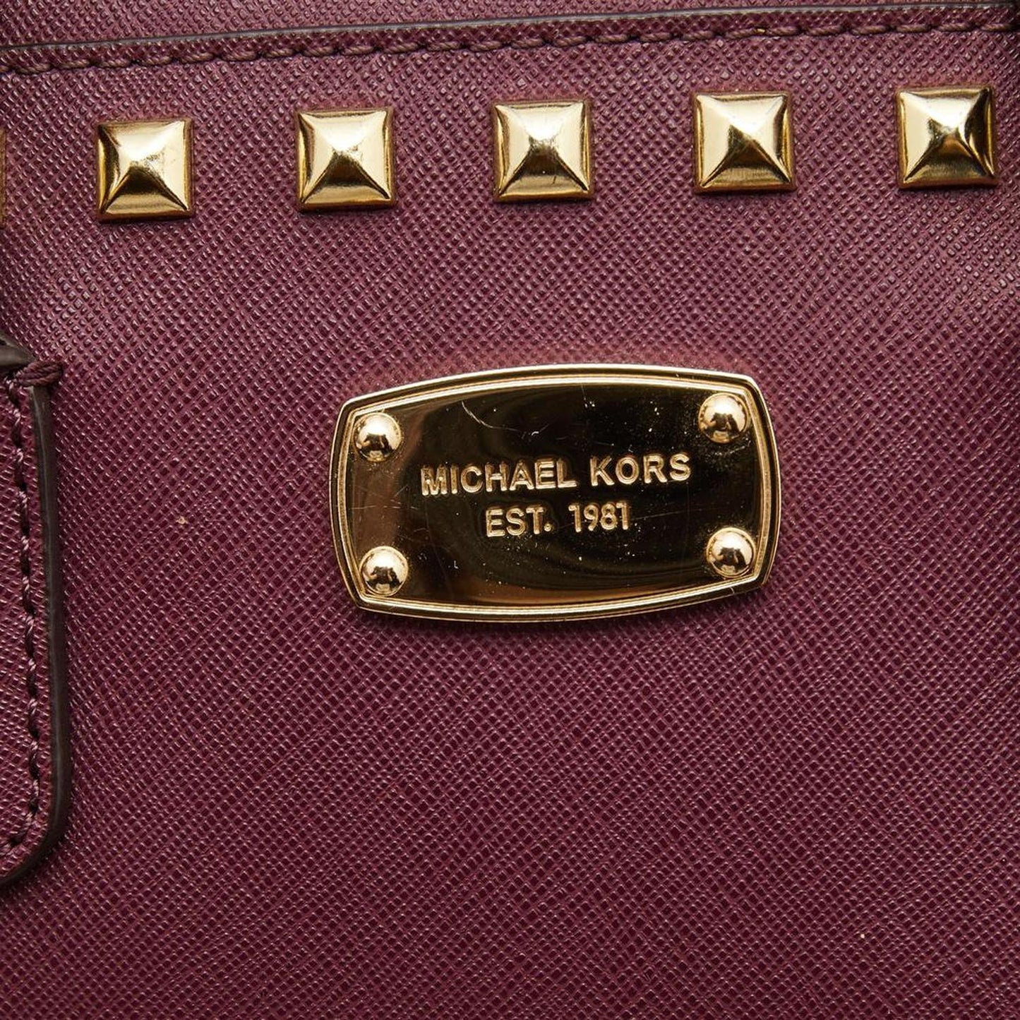 Michael Michael Kors Saffiano Leather Small Studded Sandrine Satchel