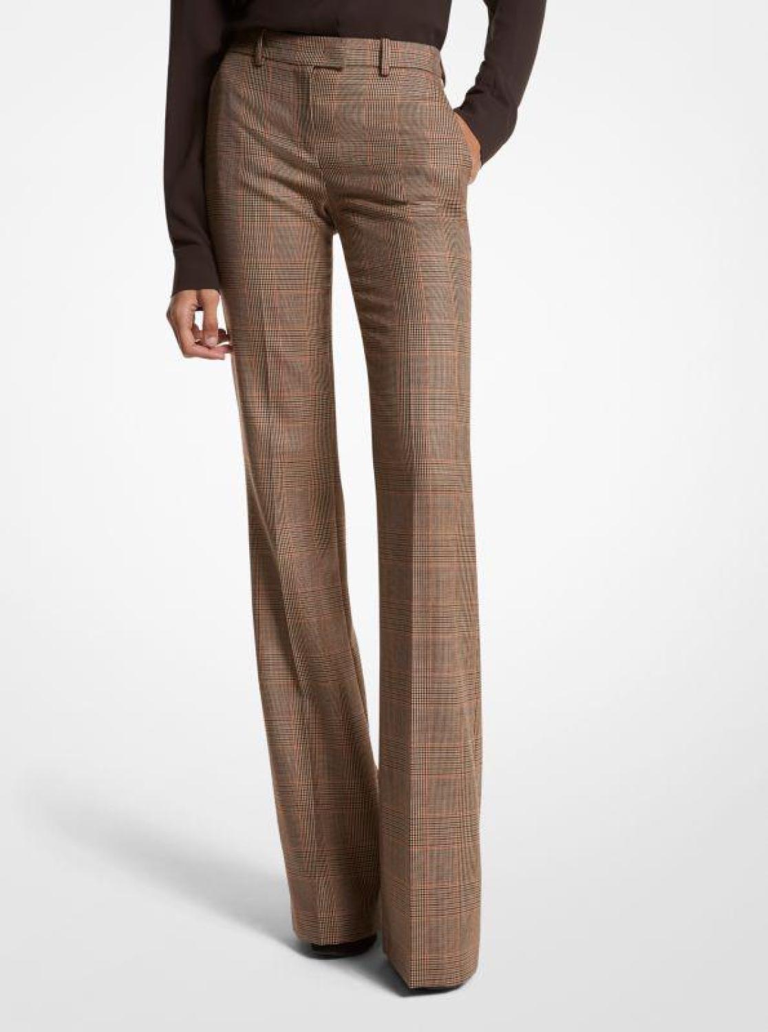 Haylee Glen Plaid Wool Flared Trousers